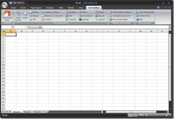 asap utilities excel 2010 not showing