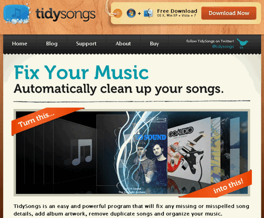 tidysongs website Fix the Missing Tags in your iTunes Library