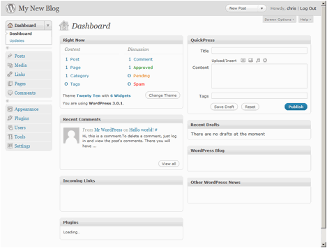 Wordpress Installation Screen